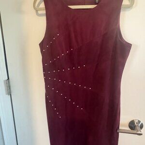 Jessica Simpson Burgundy Suede Cocktail Dress Size 8